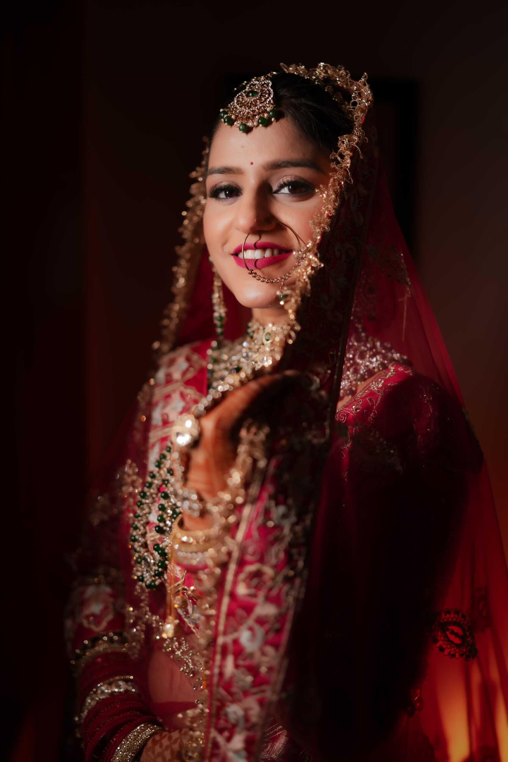 Cinematic bridal portrait by SnapLenser in Bihar